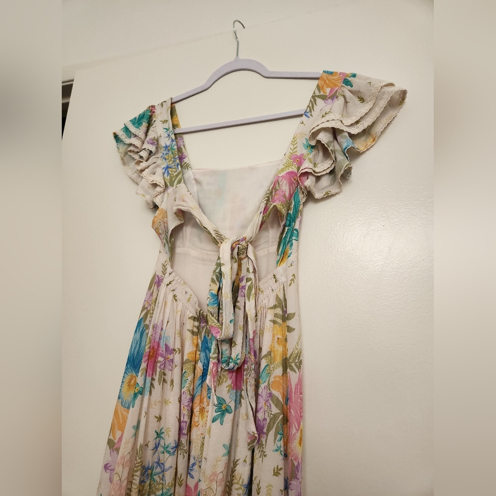 SPELL Lei Lei Frill Gown in Cream Floral - Picture 9 of 16